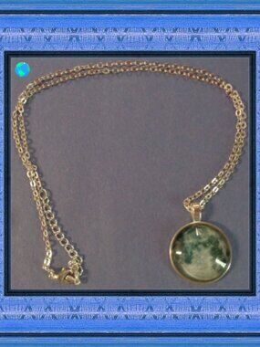Silver In Color Moon Theme Necklace Unisex